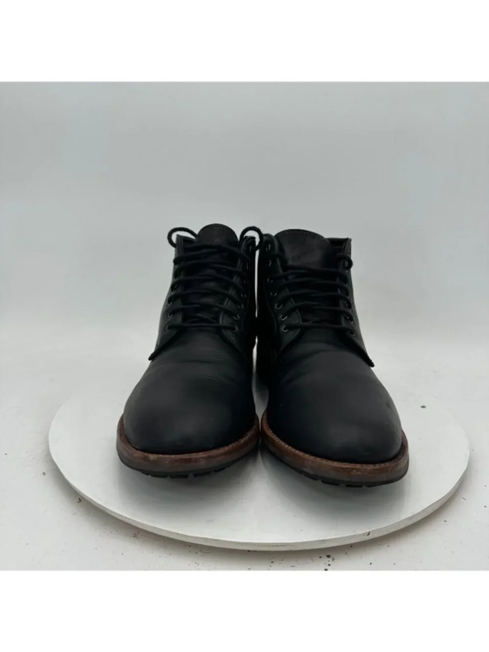 Warfield & Grand Scout Men Size 8.5 Black  Leather Cap Round Toe Ankle Boot